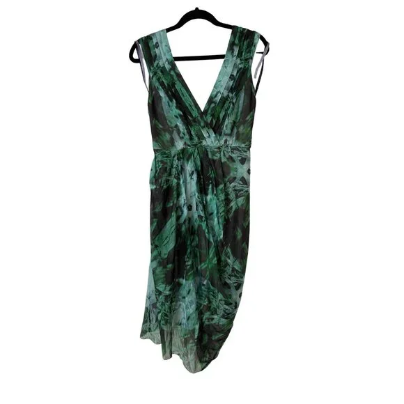 Vera Wang Lavender Label | Dresses | Vera Wang Lavender Label 0 Silk Floral  Vneck Dress | Poshmark